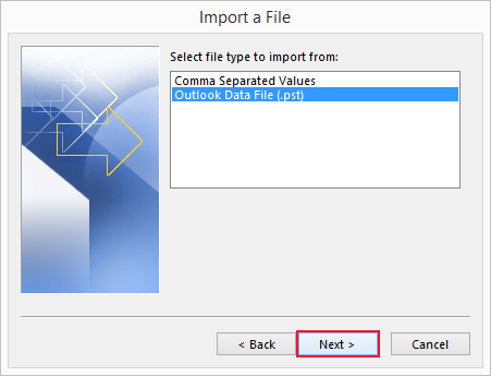 export to a file option in outlook