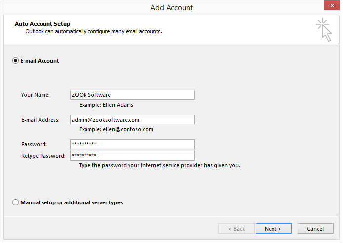 auto account setup