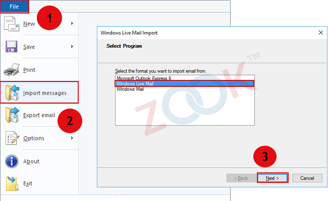 import eml to wlm