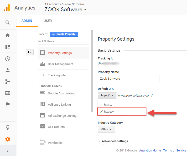set https in analytics
