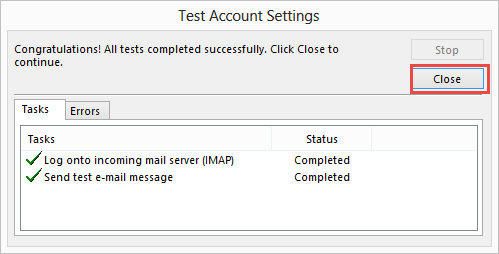 outlook account testing