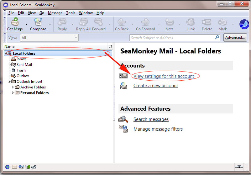 open folder in seamonkey