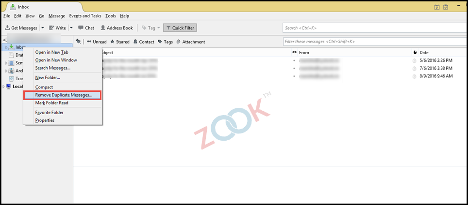 choose remove duplicate messages option