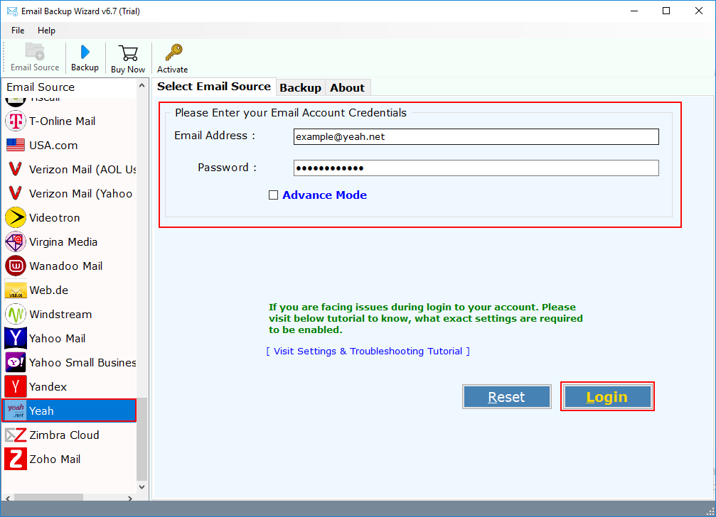 select yeah mail application