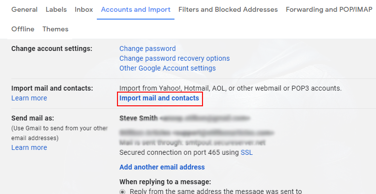 import account in gmail