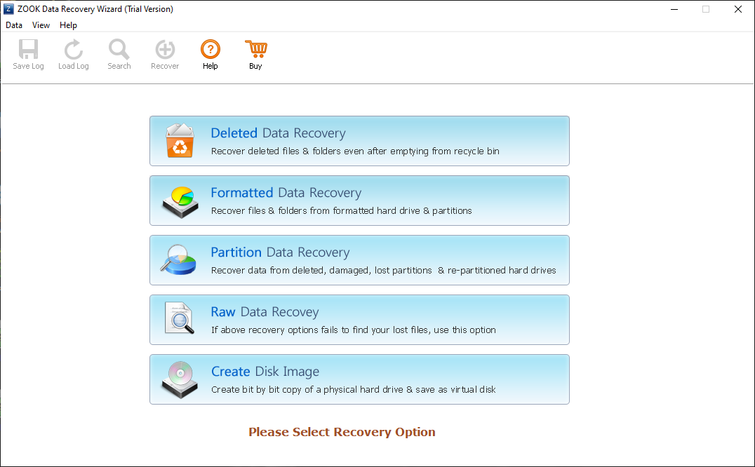 select deleted data recovery option