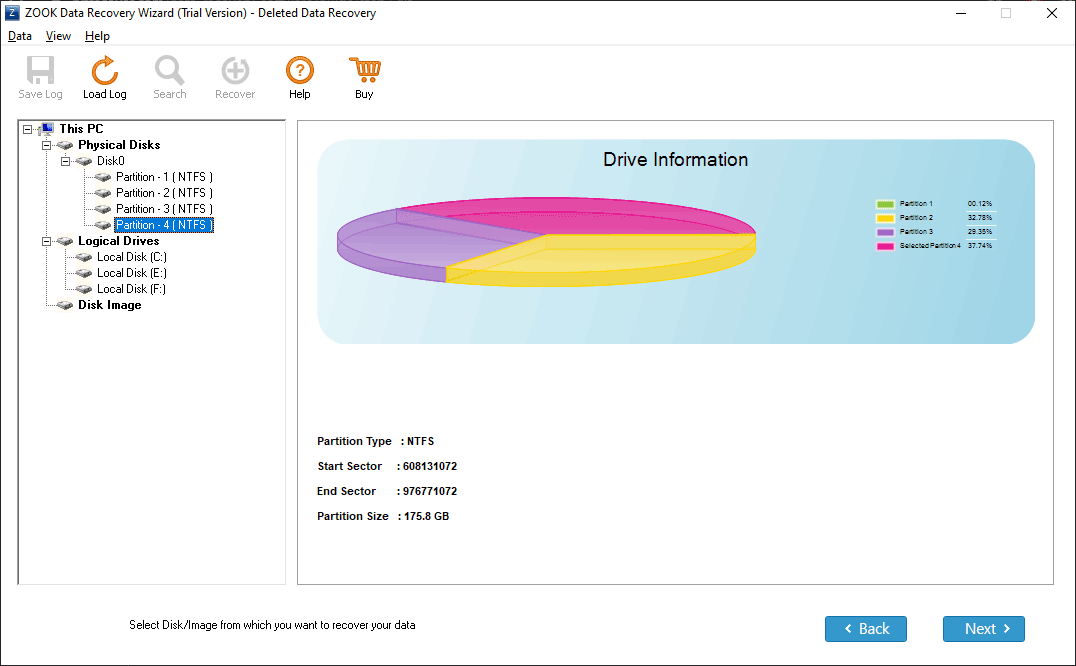 select logical drive