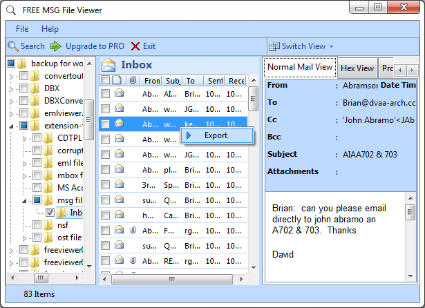 MSG file reader