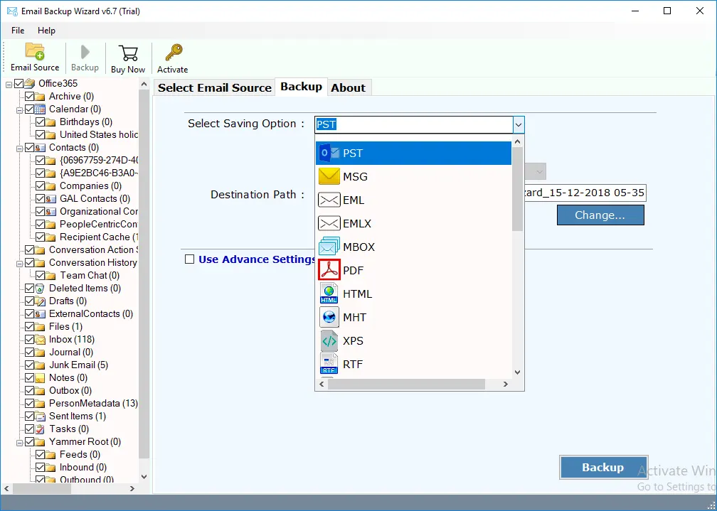 Backup Office 365 mailbox