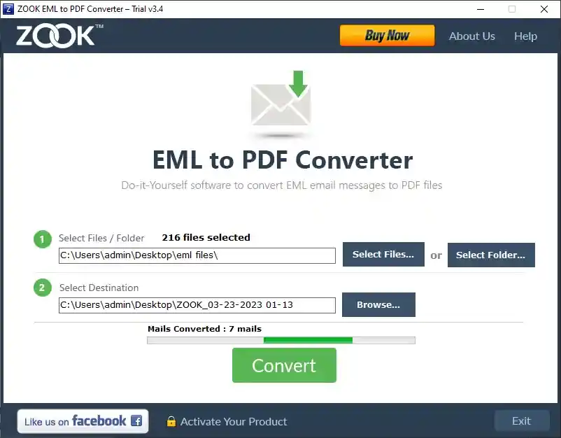 migración de eml a pdf