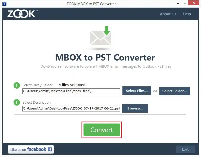 MBOX para software PST