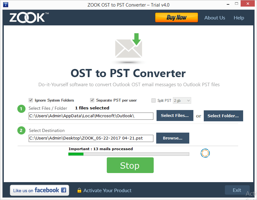 ZOOK OST to PST Converter Windows 11 download